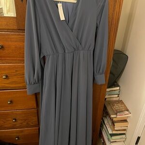 Baltic Born blue Long Sleeve Wrap Gown